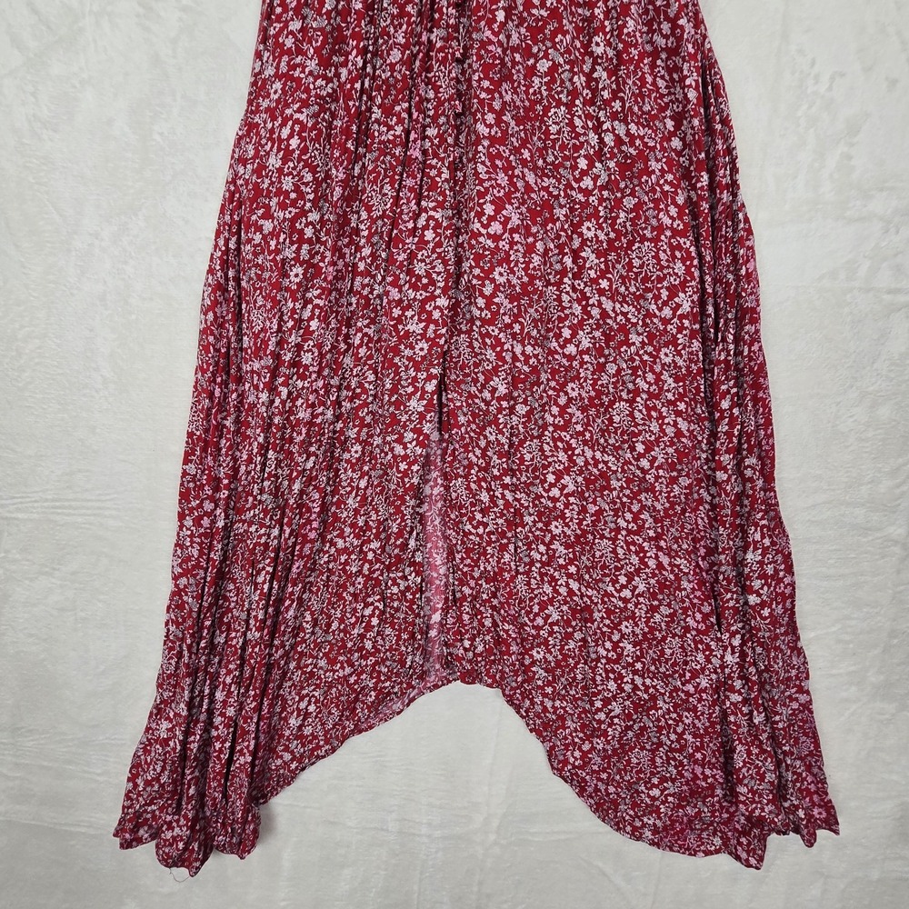 Hayden Los Angeles Floral Ruched Waist Maxi Dress Asymmetrical‎ Hem Size Medium - Picture 5 of 11